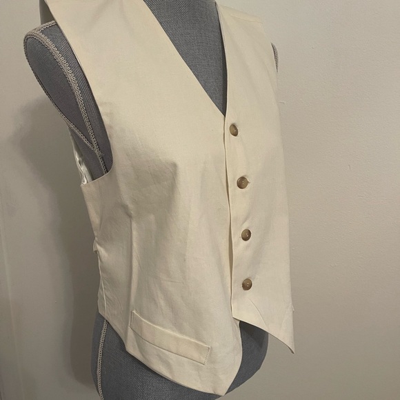 Cream Button-Up Vest - Picture 9 of 16